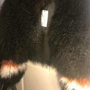 Fur Coat : 100 % Cropped Mongolian Lamb Jacket
